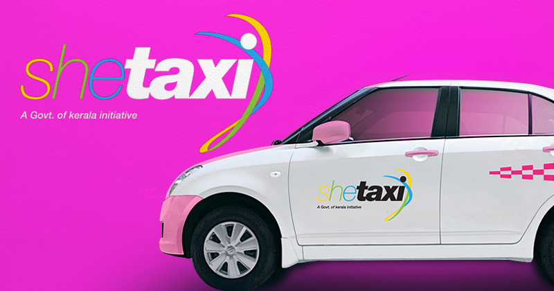 un taxi bianco su sfondo rosa: she taxi